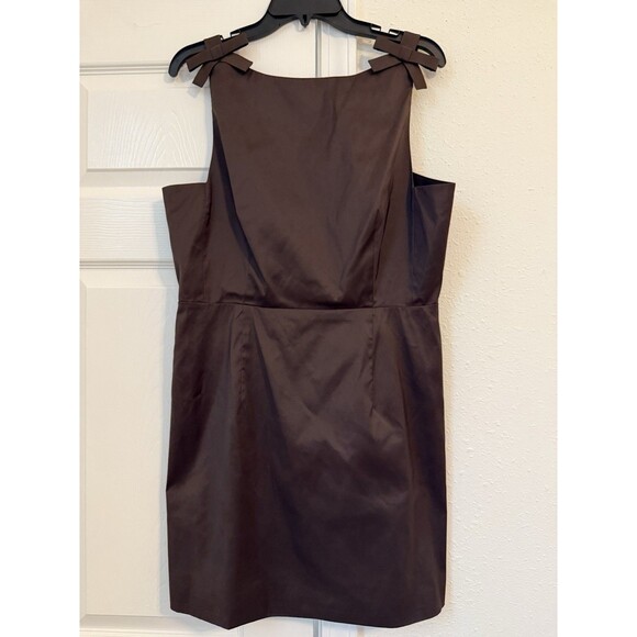 Gianni Bini X Lilly Sisto Blakely Bow Mini Dress 12 Chocolate Brown NWT - Picture 1 of 7